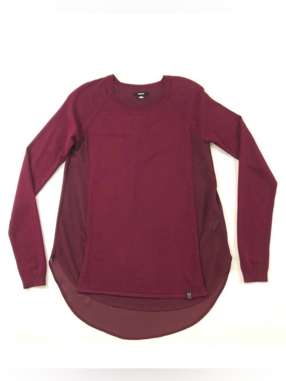 Rudsak burgundy cherry knit sheer top Small